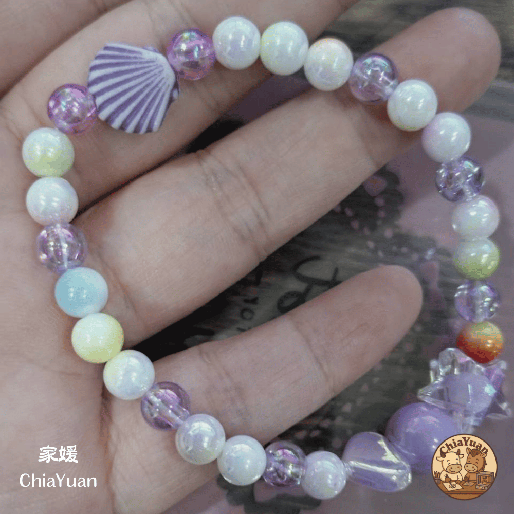 76 紫貝柔語 Violet Shell Whisper🐚用心設計の美學｜柔彩紫系貝殼手作手鍊｜溫柔系日常配戴