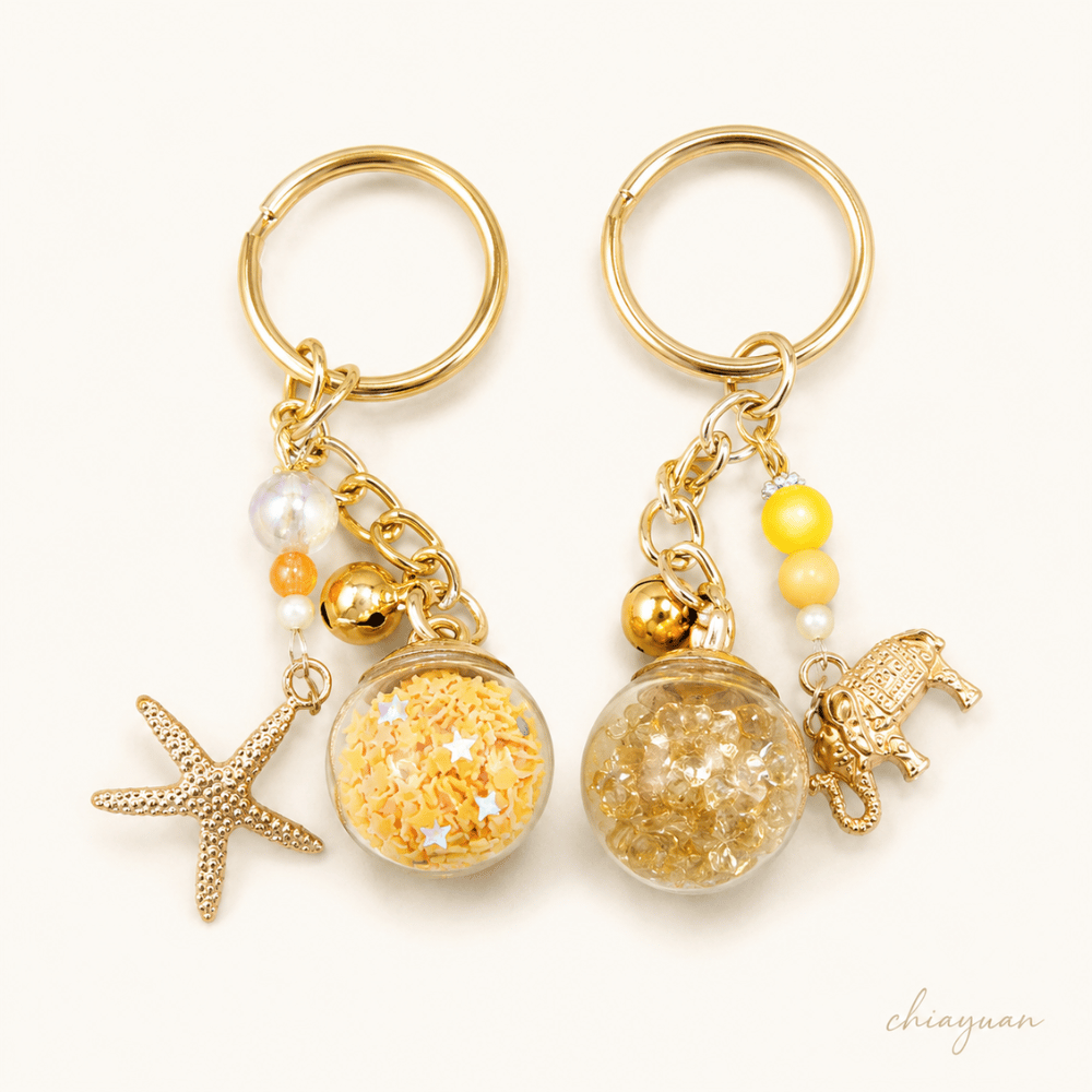♥︎ChiaYuan♥︎海星大象圓球串珠鑰匙圈|鑰匙圈