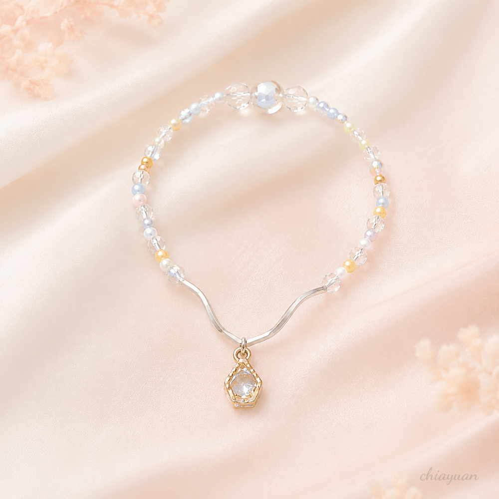 ♥︎ChiaYuan♥︎清透水晶感手環｜彩珠彈力串珠手鍊｜手環